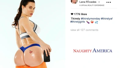 Cover for 'Naughty America VR: Lana Rhoades fucking in the gym with her blue eyes vr porn'